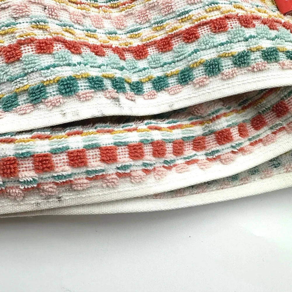 Opalhouse Multi Striped Sonoma Bath Towel Boho Geometric Multi Color Fringe Edge